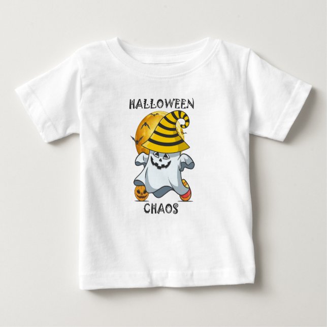 Camiseta De Bebé Caos de Halloween (Anverso)