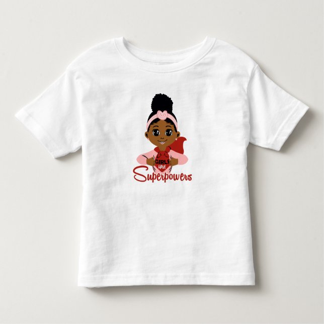 Camiseta De Bebé Capa de Superheroína Negra Las Niñas Tienen Superp (Anverso)