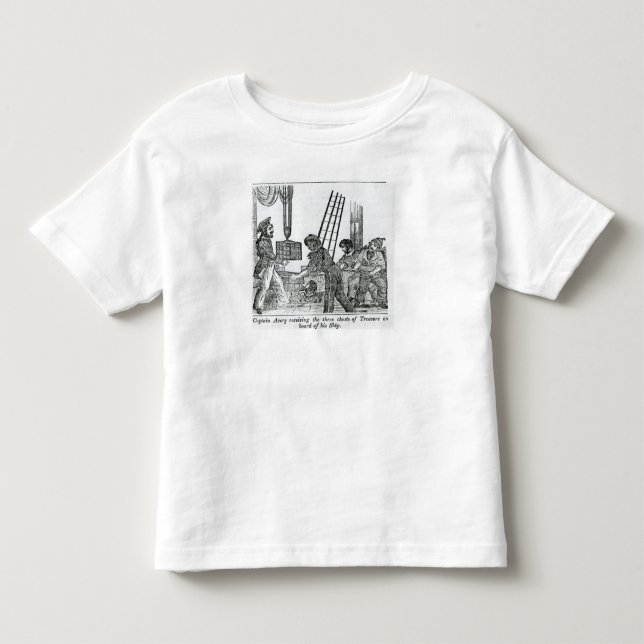 Camiseta De Bebé Capitán Avery que recibe tres pechos de tesoro (Anverso)
