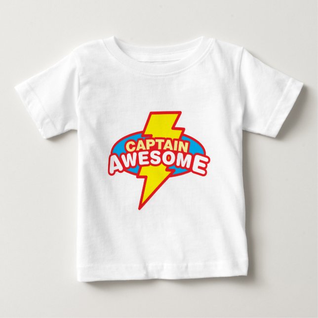 Camiseta De Bebé Capitán Awesome (Anverso)