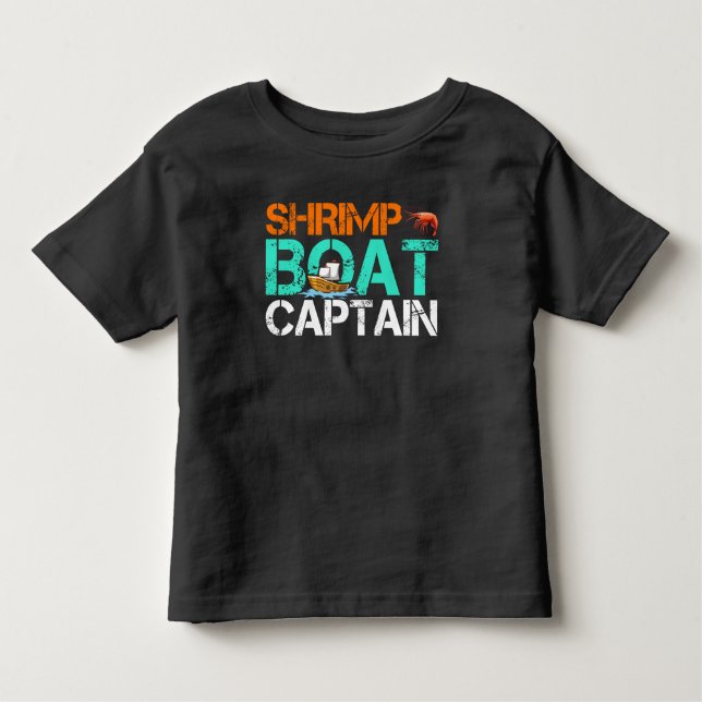 Camiseta De Bebé Capitán de camarón en barco Gracioso Regalo de pes (Anverso)