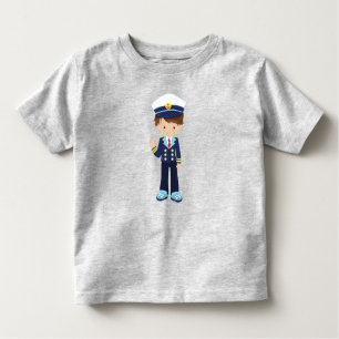 Camiseta De Bebé Capitán del barco, navegante, chico lindo, pelo ma