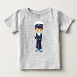 Camiseta De Bebé Capitán del barco, navegante, chico lindo, pelo ma