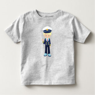 Camiseta De Bebé Capitán del barco, navegante, chico lindo, pelo ru