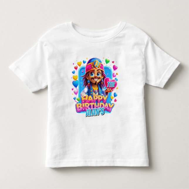 Camiseta De Bebé Capitán del Pirata Cumpleaños Niños Regalos Ilustr (Anverso)