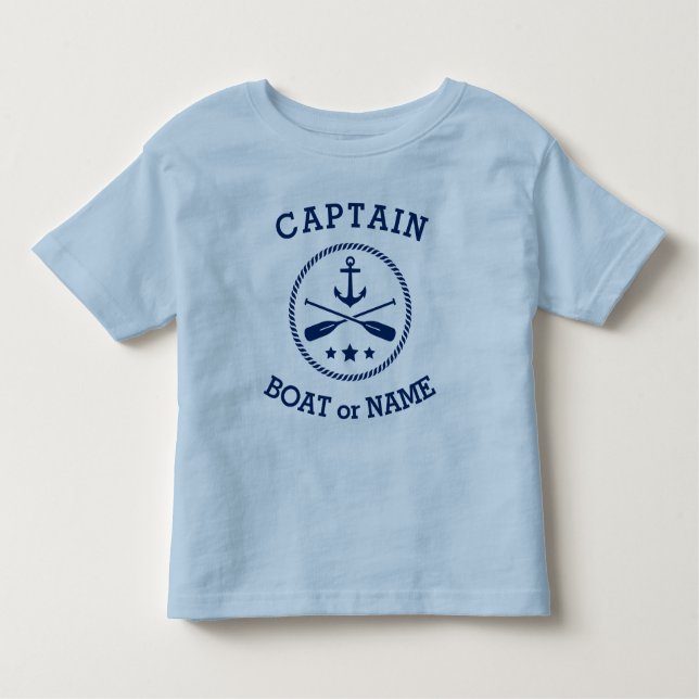 Camiseta De Bebé Capitán o nombre de barco Estrellas de remos náuti (Anverso)