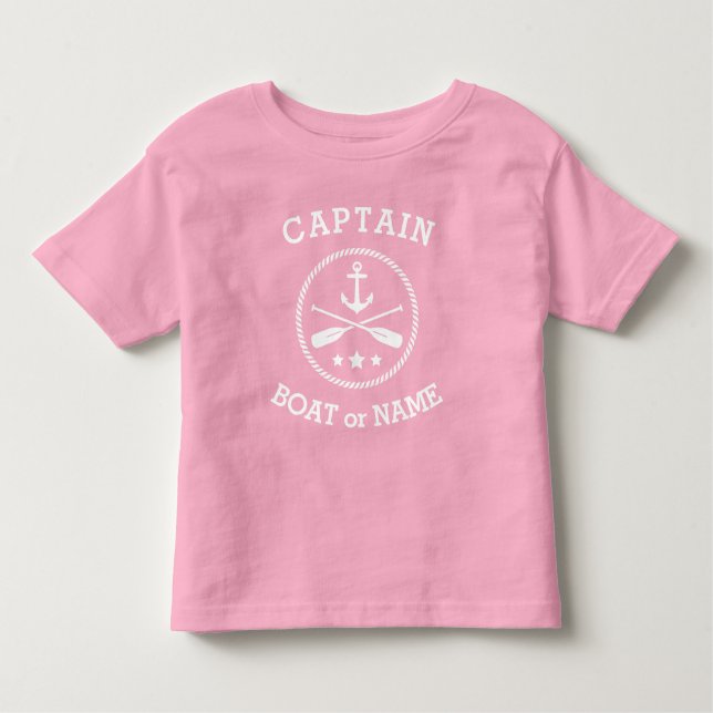 Camiseta De Bebé Capitán o nombre de barco Estrellas de remos náuti (Anverso)
