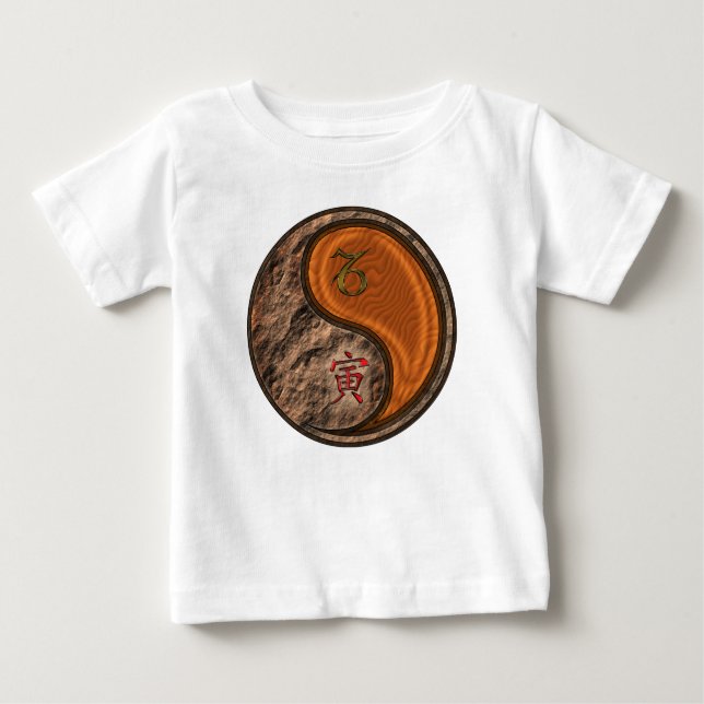 Camiseta De Bebé Capricornio y Tigre de Madera (Anverso)