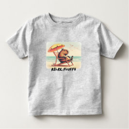 Camiseta De Bebé Capybara at beach says: Relax, Fluffy