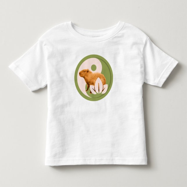 Camiseta De Bebé Capybara Zen Yin Yang Naturaleza Pacífica (Anverso)
