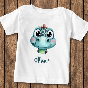 Camiseta De Bebé Cara de Bebé Dino Adorable