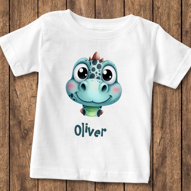 Camiseta De Bebé Cara de Bebé Dino Adorable (Subido por el creador)