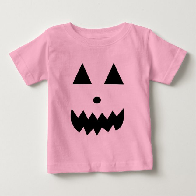 Camiseta De Bebé Cara de calabaza de Halloween (Anverso)