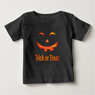 Camiseta De Bebé Cara de calabaza de Halloween 'Truco o trato'