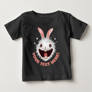 Camiseta De Bebé Cara de conejo blanco loca