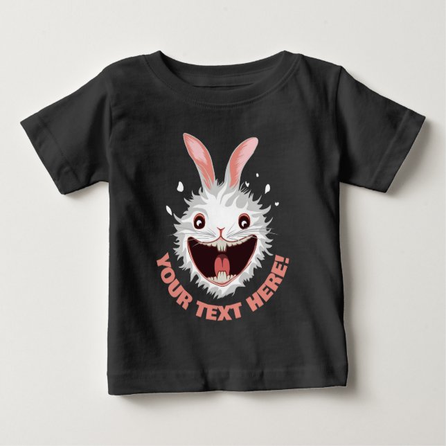 Camiseta De Bebé Cara de conejo blanco loca (Anverso)
