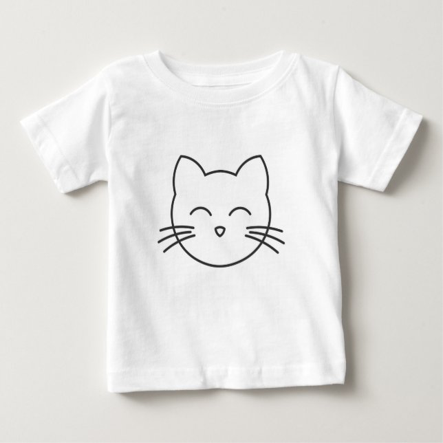 Camiseta De Bebé Cara de gato. (Anverso)