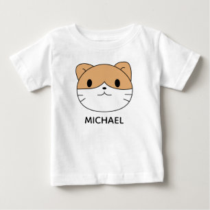 Camiseta De Bebé Cara de gato de dibujos animados linda personaliza