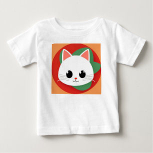 Camiseta De Bebé Cara de gato de dibujos animados lindos con diseño