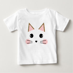 Camiseta De Bebé Cara de gato Kitty