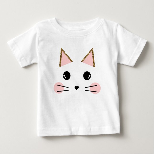 Camiseta De Bebé Cara de gato Kitty (Anverso)
