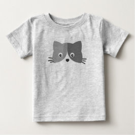 Camiseta De Bebé Cara de gato suave