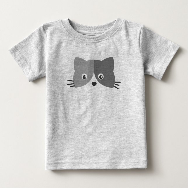 Camiseta De Bebé Cara de gato suave (Anverso)