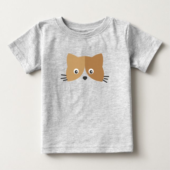 Camiseta De Bebé Cara de gato suave (Anverso)