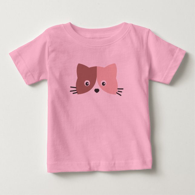 Camiseta De Bebé Cara de gato suave (Anverso)