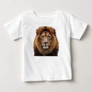 Camiseta De Bebé Cara de León Majestuoso con Ojos Azules   Anima Fa