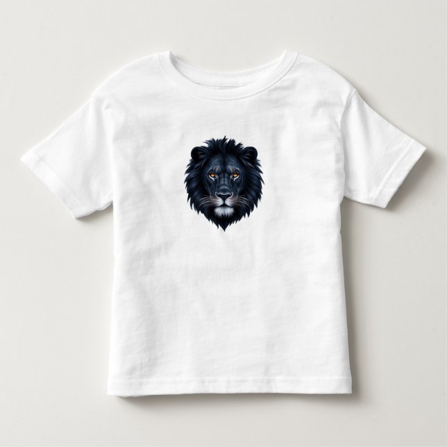 Camiseta De Bebé Cara de león negra (Anverso)