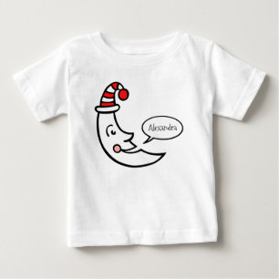 Camiseta De Bebé Cara de luna personalizada y bebé de estrellas
