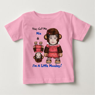 Camiseta De Bebé Cara de mono (camisas pequeñas para Chicas)
