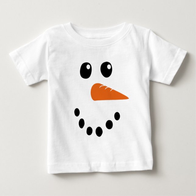 Camiseta De Bebé Cara de muñeco de nieve (Anverso)