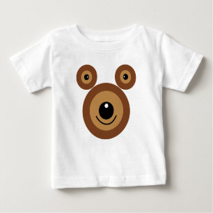 Camiseta De Bebé Cara de oso divertida