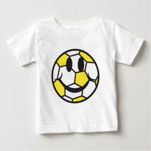 Camiseta De Bebé cara de pelota de fútbol amarilla