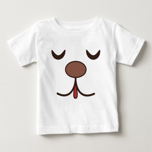 Camiseta De Bebé Cara de perro adorable blanca (Anverso)
