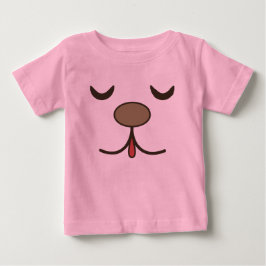 Camiseta De Bebé Cara de perro adorable rosa 