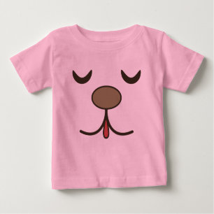 Camiseta De Bebé Cara de perro adorable rosa