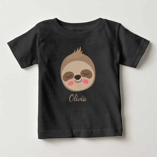 Camiseta De Bebé Cara de ranura para bebé con nombre personalizado  (Anverso)