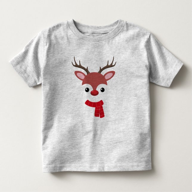 Camiseta De Bebé Cara de reno de los navidades (Anverso)