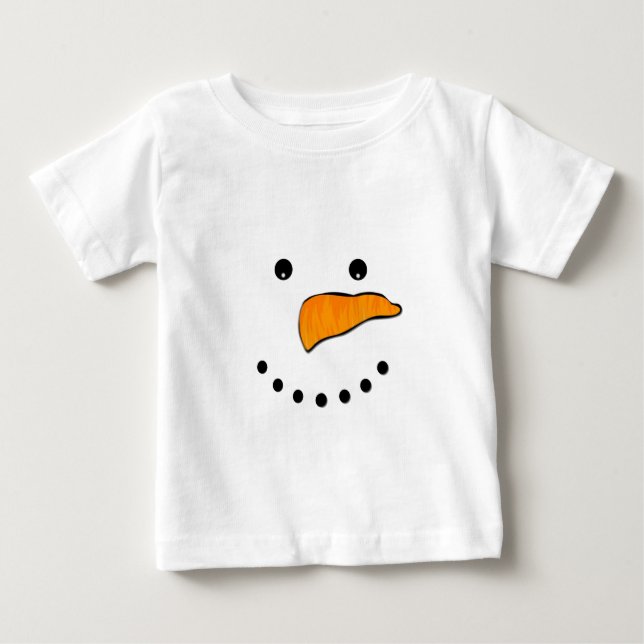 Camiseta De Bebé Cara de Snowman (Anverso)