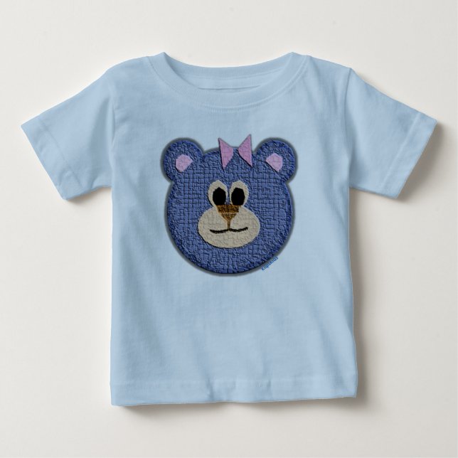 Camiseta De Bebé Cara del oso de peluche (arco rosa) (Anverso)