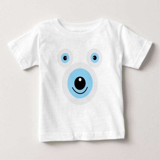 Camiseta De Bebé Cara divertida de oso blanco (Anverso)