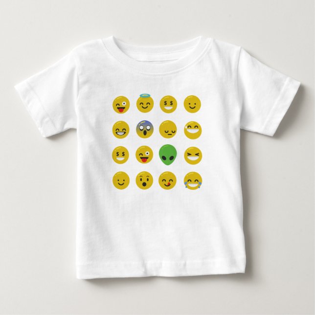 Camiseta De Bebé cara feliz de la emoji (Anverso)