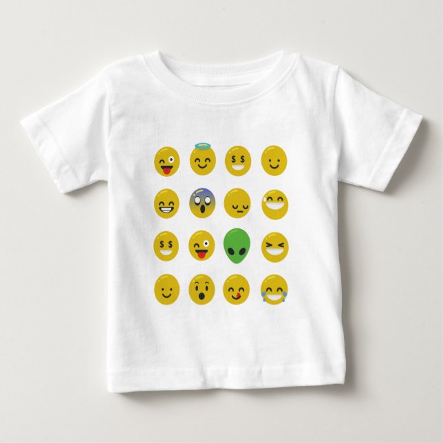 Camiseta De Bebé cara feliz de la emoji (Anverso)