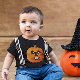 Camiseta De Bebé Cara siniestra Jack o' Lantern, Calabaza Halloween