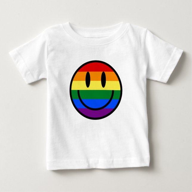 Camiseta De Bebé Cara sonriente arco iris (Anverso)