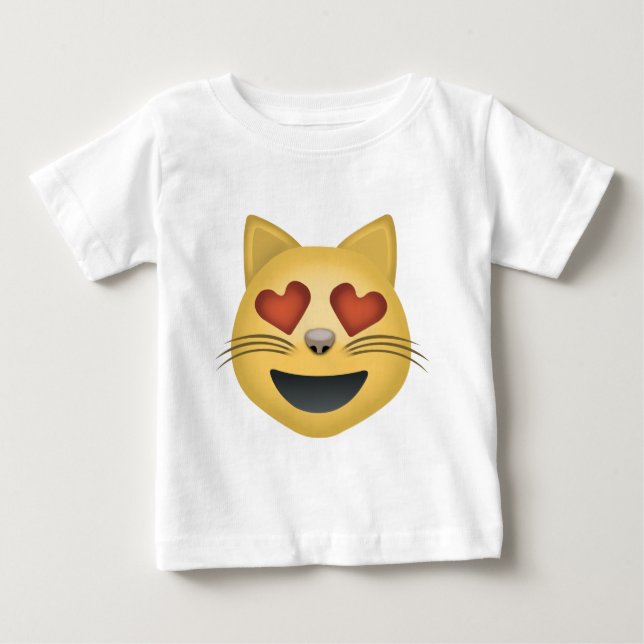 Camiseta De Bebé Cara sonriente del gato con emoji en forma de (Anverso)