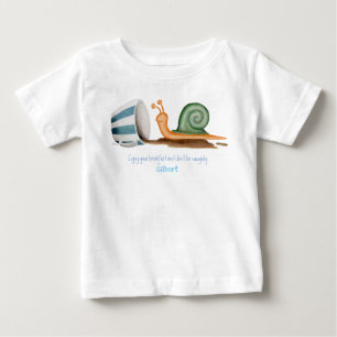 Camiseta De Bebé Caracol y taza a rayas bebé camiseta